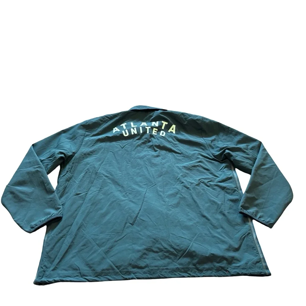Adidas‎ Atlanta United FC Mens 2XL Teal Green Fleece Lined Snap Coach Jacket